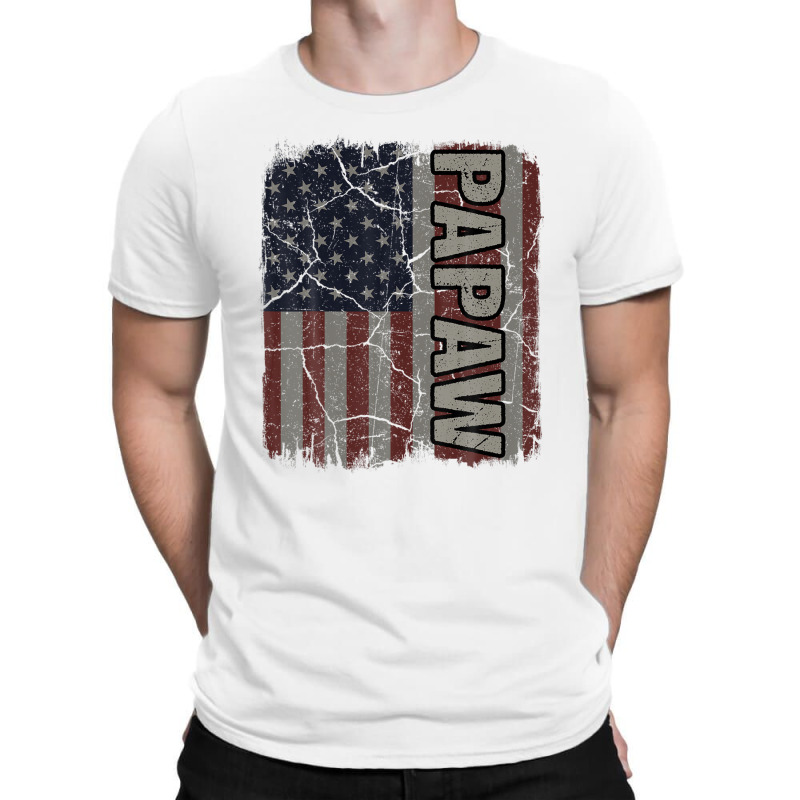 Papaw American Flag Vintage Father's Day 4th Of July Gift T-shirt | Artistshot