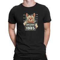 Awesome Since 1985 Cat Vintage 37th Birthday T-shirt | Artistshot