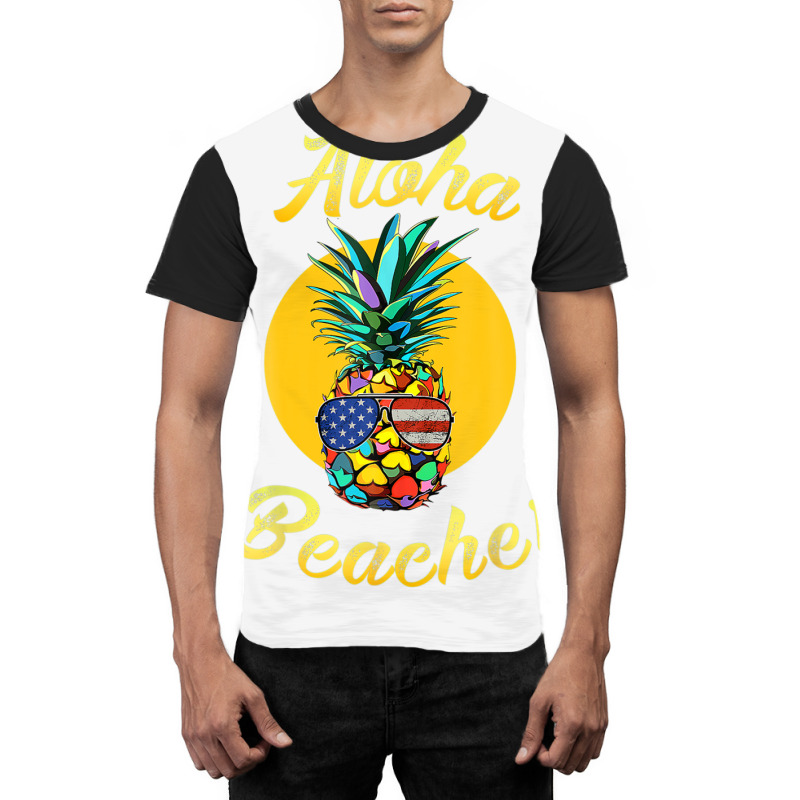 Pineapple Aloha Beaches Rainbow Retro Vintage Hawaiian Graphic T-shirt | Artistshot