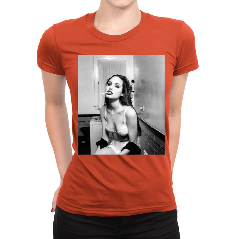 Angelina Jolie Poster Movie Star Ladies Fitted T-Shirt by muraasnkunkuq | Artistshot