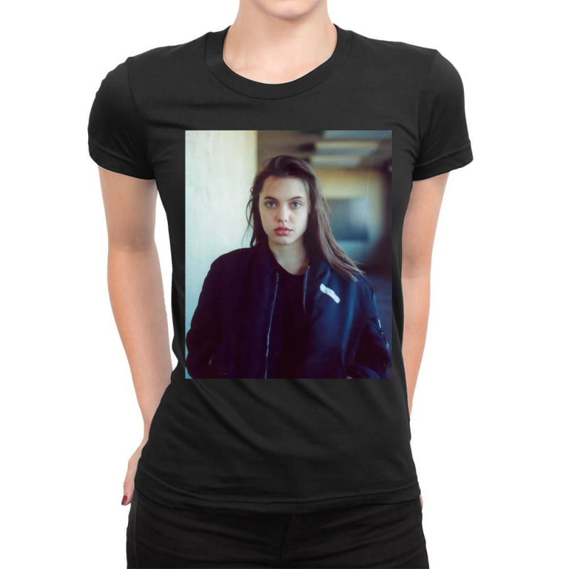 Angelina Jolie Young Stickers Ladies Fitted T-Shirt by muraasnkunkuq | Artistshot