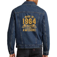 Made-in-1964 - 58 Years Of Being Awesome 58th Birthday Gifts Men Denim Jacket | Artistshot