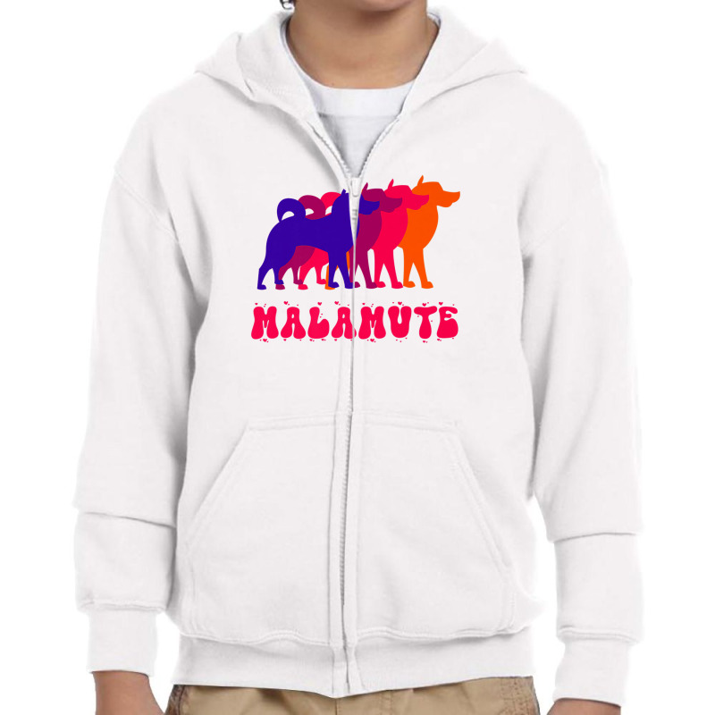 Alaskan Malamute Dog Breed Cute Retro Design Youth Zipper Hoodie | Artistshot