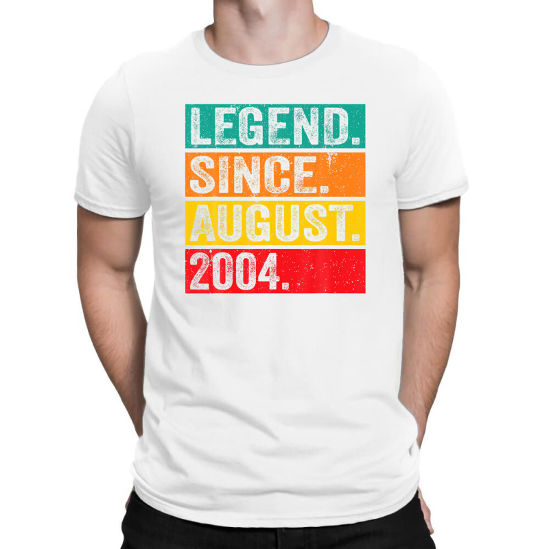 Legend Since August 2004 18th Birthday Retro 18 Years Old T-shirt | Artistshot