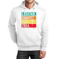 Legend Since August 2004 18th Birthday Retro 18 Years Old Unisex Hoodie | Artistshot