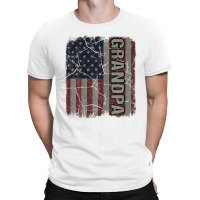 Grandpa American Flag Vintage Father's Day 4th Of July Gift T-shirt | Artistshot