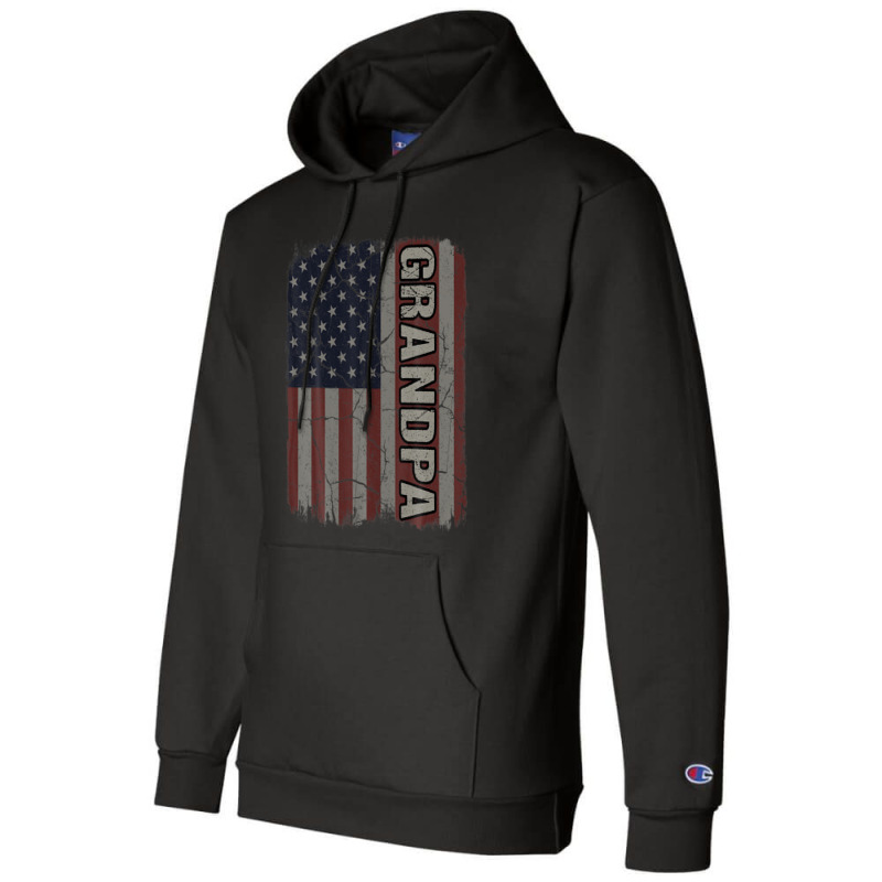 Grandpa American Flag Vintage Father's Day 4th Of July Gift Champion Hoodie | Artistshot