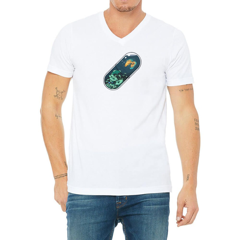 Ocean In A Capsule V-neck Tee | Artistshot