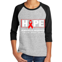 Hope Hemophilia Shirt Youth 3/4 Sleeve | Artistshot