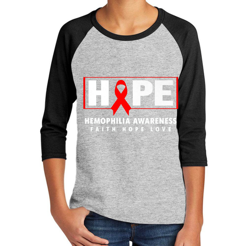 Hope Hemophilia Shirt Youth 3/4 Sleeve by retrastar | Artistshot