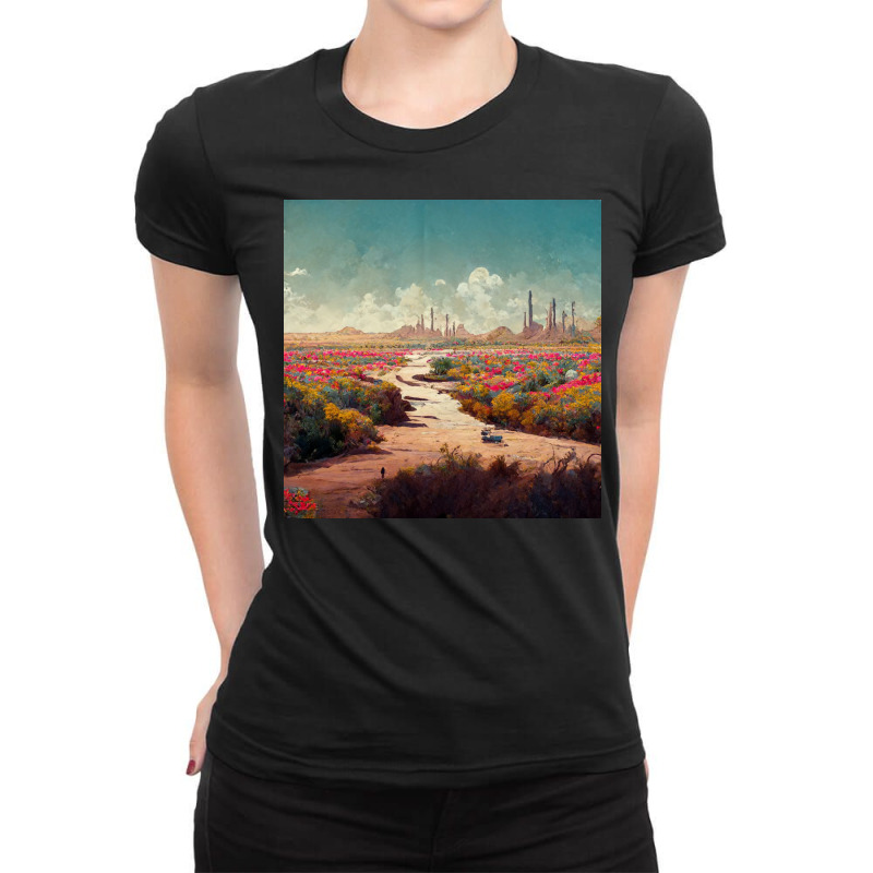 Desert Art Ladies Fitted T-Shirt by TheDol | Artistshot