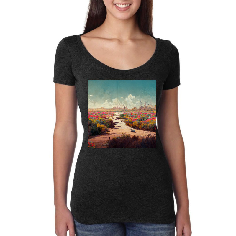 Desert Art Women's Triblend Scoop T-shirt by TheDol | Artistshot