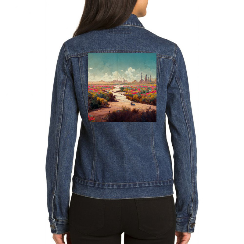 Desert Art Ladies Denim Jacket by TheDol | Artistshot