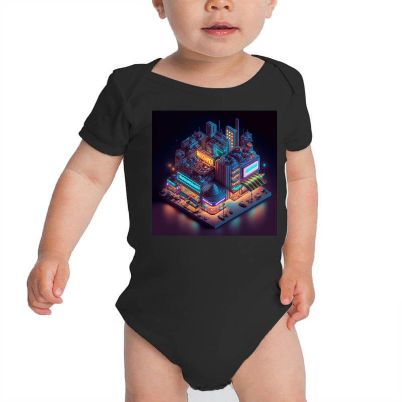 Neon City Painting Baby Bodysuit by TheDol | Artistshot