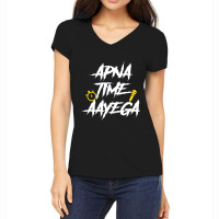 Apna Time Aayega Bollywood Gully Hindi Quote Women's V-neck T-shirt | Artistshot