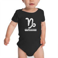 Capricorn Retro Zodiac Symbol Faded Style Design Baby Bodysuit | Artistshot