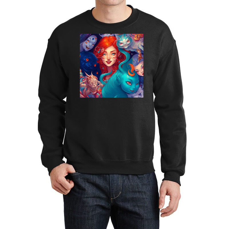 Beautiful Girls Art Crewneck Sweatshirt | Artistshot