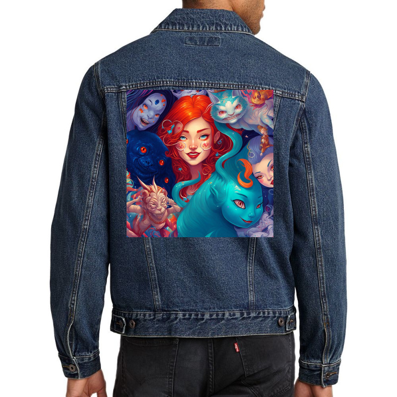 Beautiful Girls Art Men Denim Jacket | Artistshot