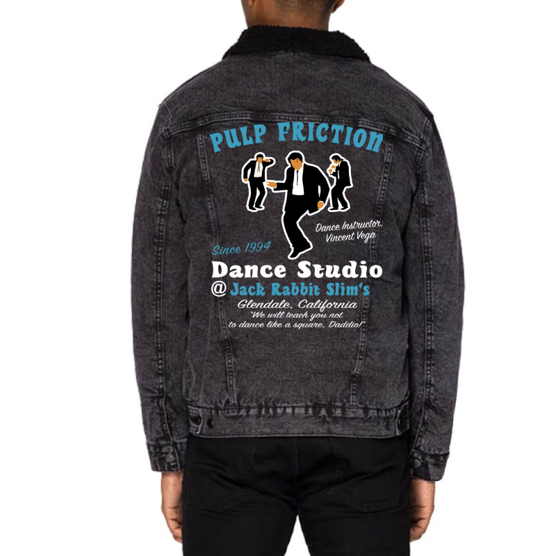 Pulp Friction Dance Studio Unisex Sherpa-Lined Denim Jacket by bakshnoisrit | Artistshot