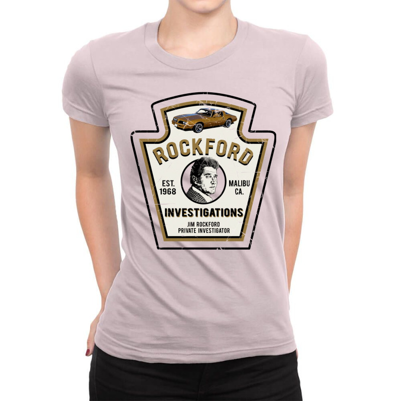 Rockford Investigations Emblem Ladies Fitted T-Shirt by bakshnoisrit | Artistshot