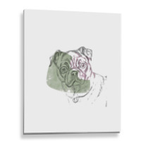 Dog Art Minimalist Pug Canine Empty Space Animal Metal Print Vertical | Artistshot