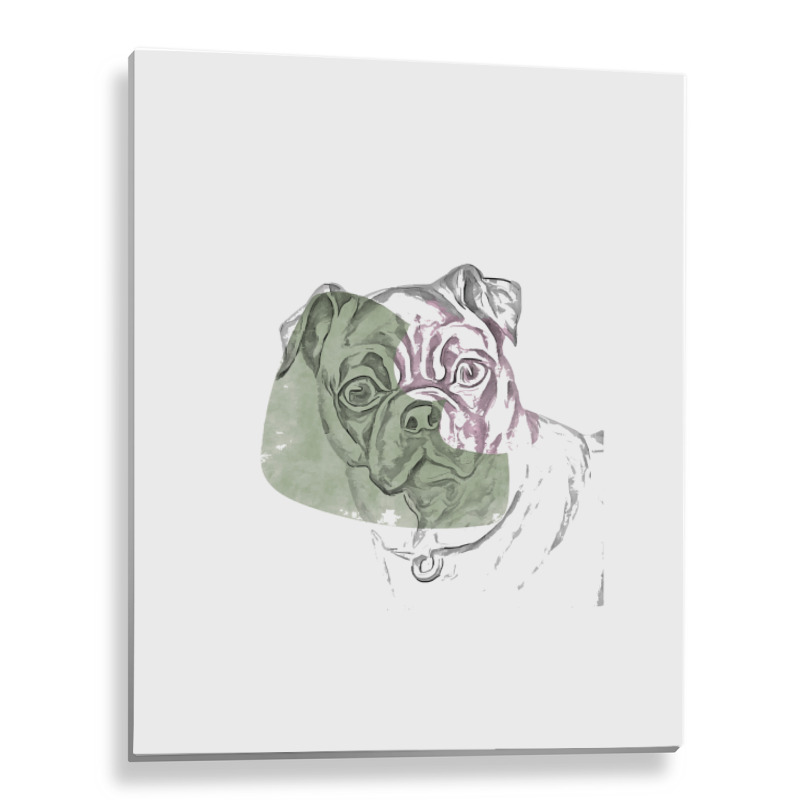 Dog Art Minimalist Pug Canine Empty Space Animal Metal Print Vertical | Artistshot