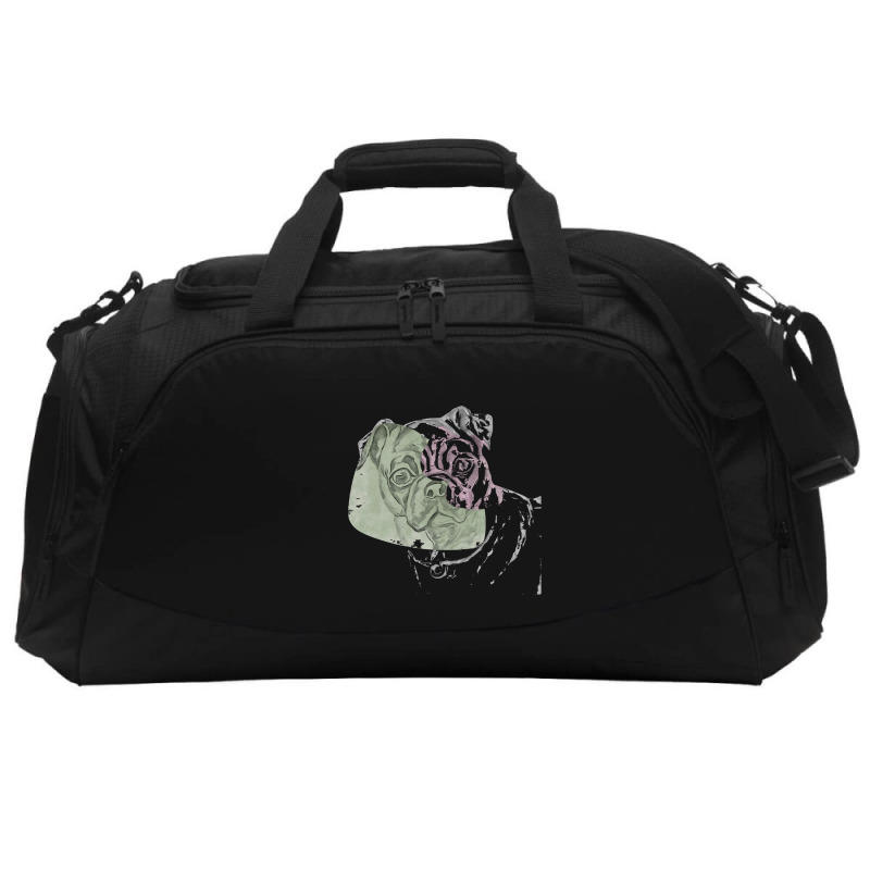 Dog Art Minimalist Pug Canine Empty Space Animal Active Duffel | Artistshot