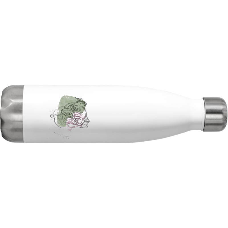 Dog Art Minimalist Pug Canine Empty Space Animal Stainless Steel Water Bottle | Artistshot