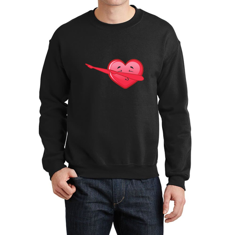 Valentine Day  Dabbing Heart Valentine Day Crewneck Sweatshirt by Fred J | Artistshot