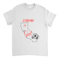 I Love State Of California Flower Outline Carson City Girl Classic T-shirt | Artistshot