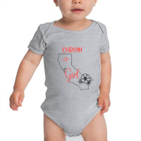 I Love State Of California Flower Outline Carson City Girl Baby Bodysuit | Artistshot