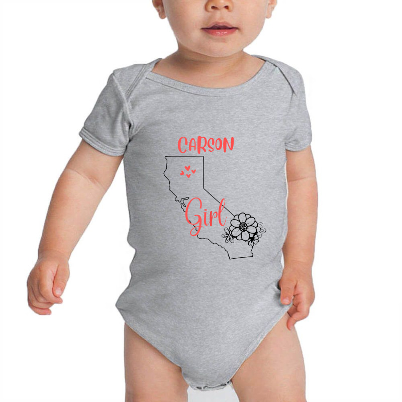 I Love State Of California Flower Outline Carson City Girl Baby Bodysuit by tonierich | Artistshot