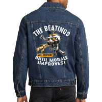 The Beatings Will Continue Until Morale Improves Men Denim Jacket | Artistshot