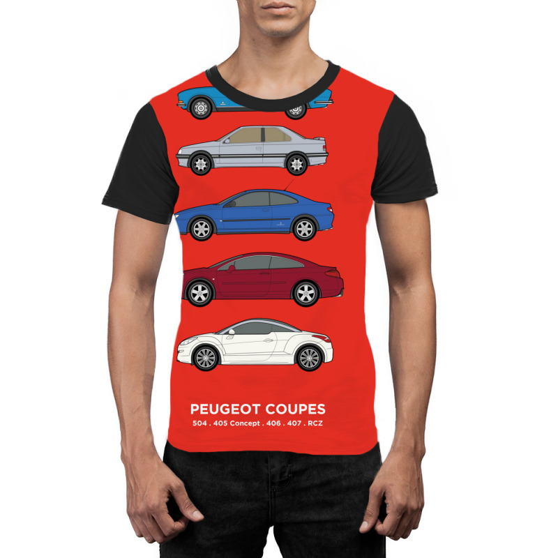 Peu Geot Coupes Classic Car Collection 504 Graphic T-shirt by alcapethaty | Artistshot