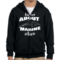 Ask Me About Marine Bio Youth Zipper Hoodie | Artistshot