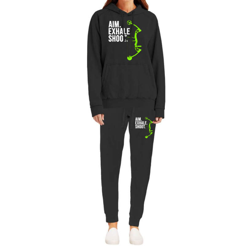 Archery Bow Hunting  Aim Exhale Shoot Hoodie & Jogger Set | Artistshot