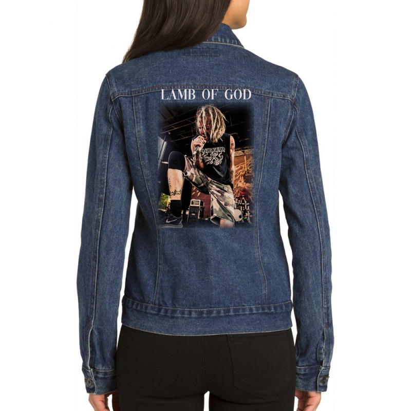 Just Scream It Randy Blythe Ladies Denim Jacket by kamoufajicg | Artistshot