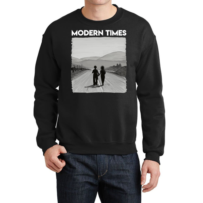 Charly Chaplin   Modern Times Crewneck Sweatshirt by chimeyandres5 | Artistshot