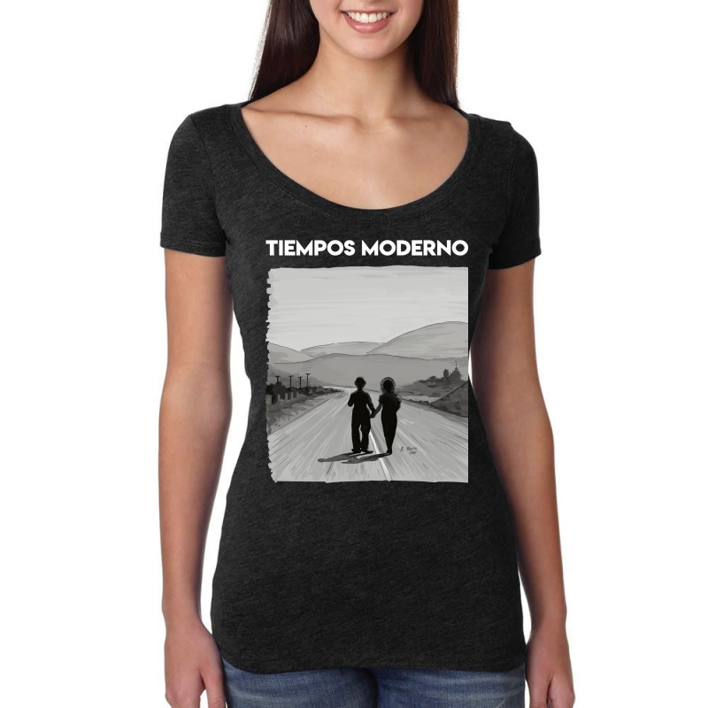 Copy Of Charly Chaplin   Modern Times Women's Triblend Scoop T-shirt by chimeyandres5 | Artistshot