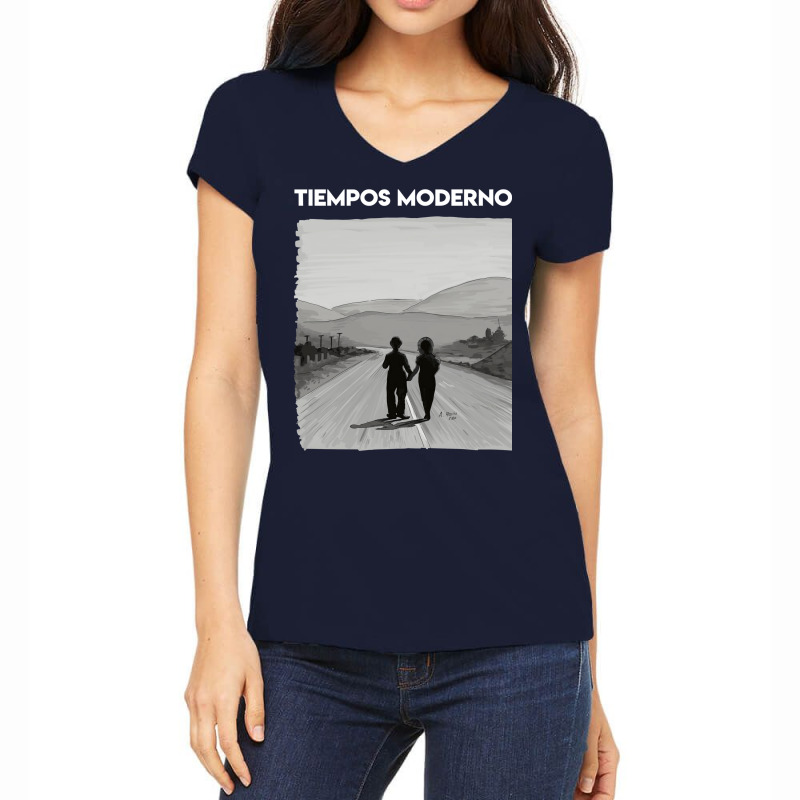 Copy Of Charly Chaplin   Modern Times Women's V-Neck T-Shirt by chimeyandres5 | Artistshot