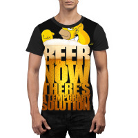 The Simpsons Homer Simpson Beer Thereâ€™s A Temporary Solution V- Graphic T-shirt | Artistshot