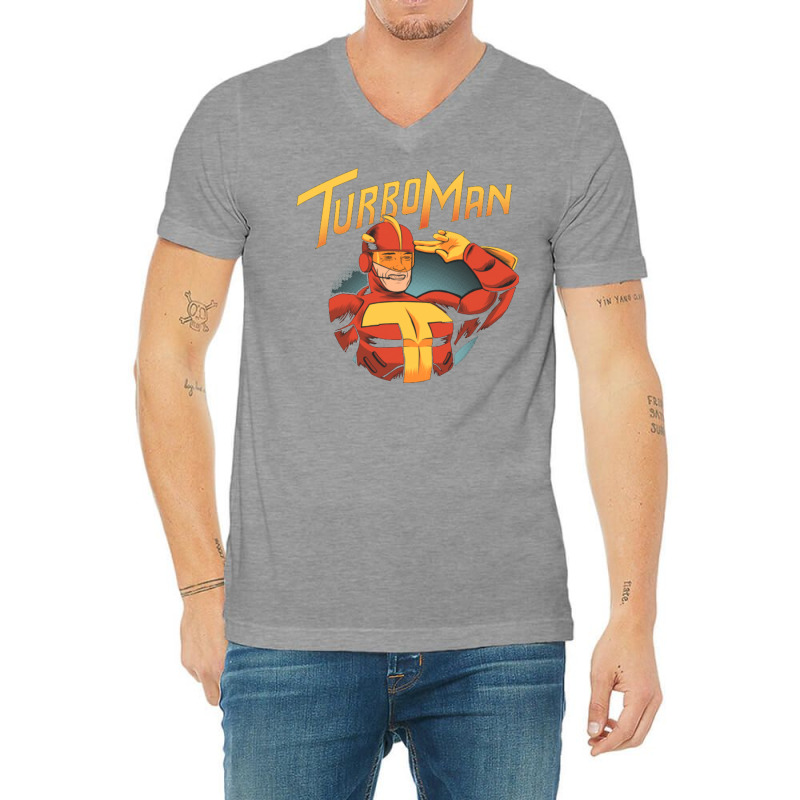 Turboman V-Neck Tee by sebciomotunt | Artistshot