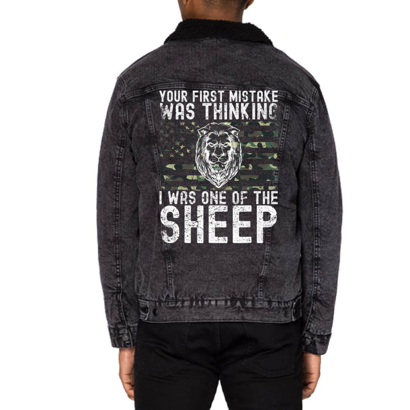 Your First Mistake Was Thinking I Was One Of The Sheep Unisex Sherpa-Lined Denim Jacket by saucedogarrymfj | Artistshot