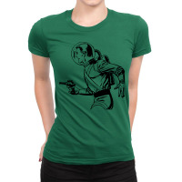 Retro Space Man With Ray Gun Ladies Fitted T-shirt | Artistshot