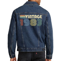 Vintage 1983 37th Birthday Gift Born In 1983 37 Years Old Men Denim Jacket | Artistshot