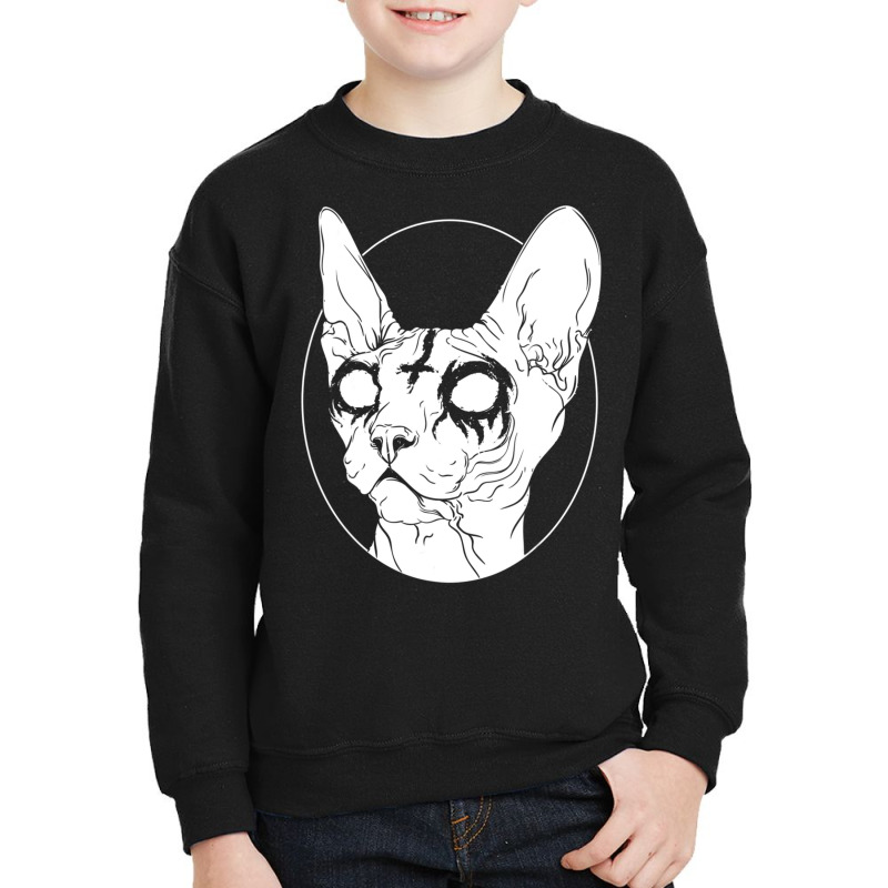 Black Metal Sphynx Cat I Goth And Death Metal Youth Sweatshirt by beulahgriffithgdv | Artistshot