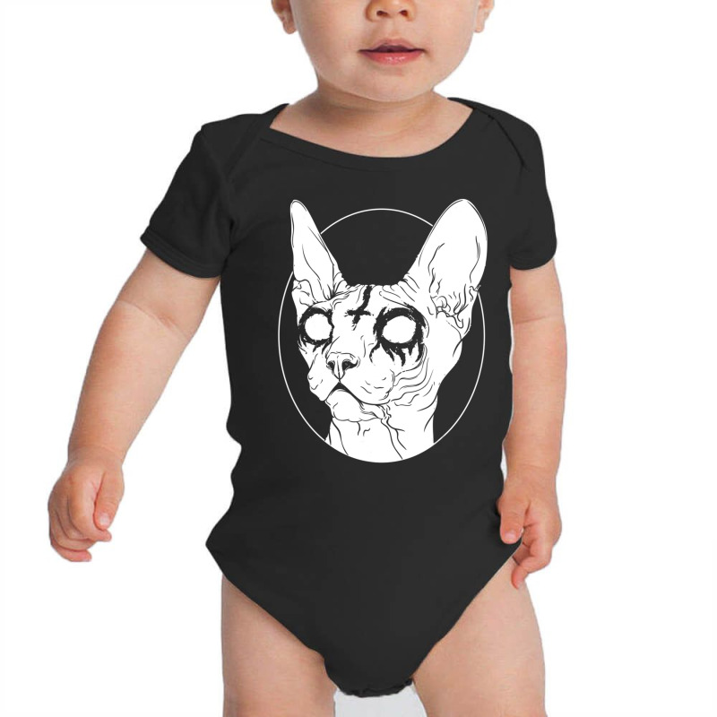 Black Metal Sphynx Cat I Goth And Death Metal Baby Bodysuit by beulahgriffithgdv | Artistshot