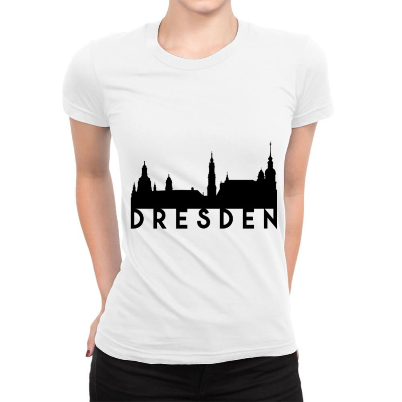 Dresden City Skyline Cap Ladies Fitted T-Shirt by ANTHONYSMITHHH | Artistshot