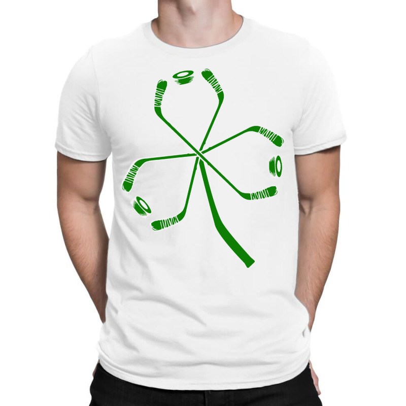 Hockey Stick And Hockey Clover Leaf Puck St Patricks Day Gifts T-shirt | Artistshot