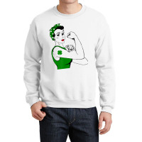 Irish Rosie The Riveter Funny Cute St Patricks Day Crewneck Sweatshirt | Artistshot